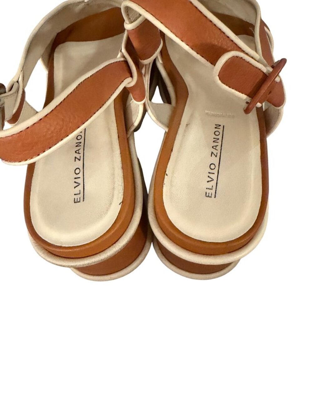 Elvio Zanon Womens Tanya Platform Sandals Size EU 40/ US 9 Brown Leather Casual - Picture 5 of 11